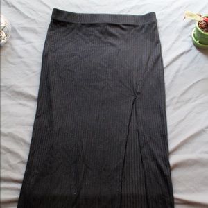 Black Stretchy Hi-Slit Skirt